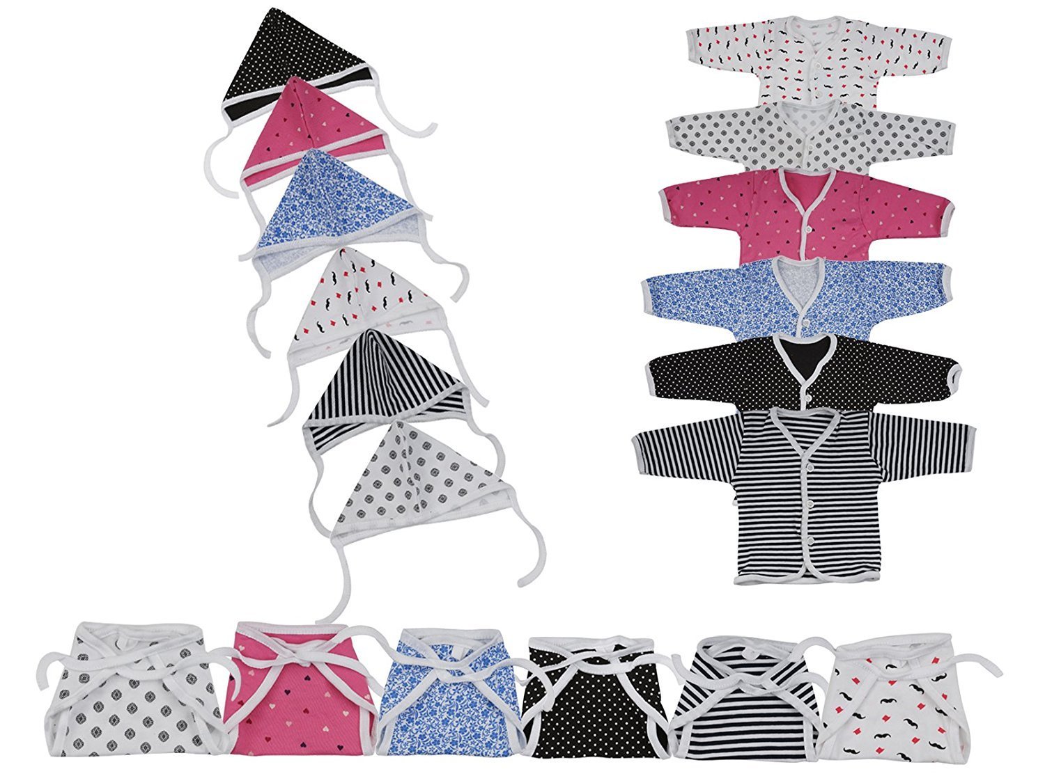 Baby Clothing Set (Jhabla. Cap, Nappy Set of 6 Pair) at Very Low Price