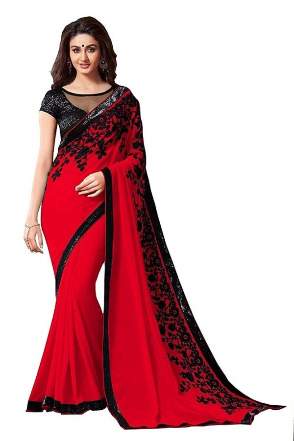 Red Georgette Saree