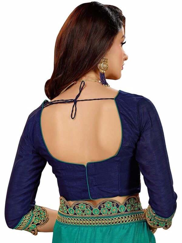 Blue Chiffon Embroidered Saree 7