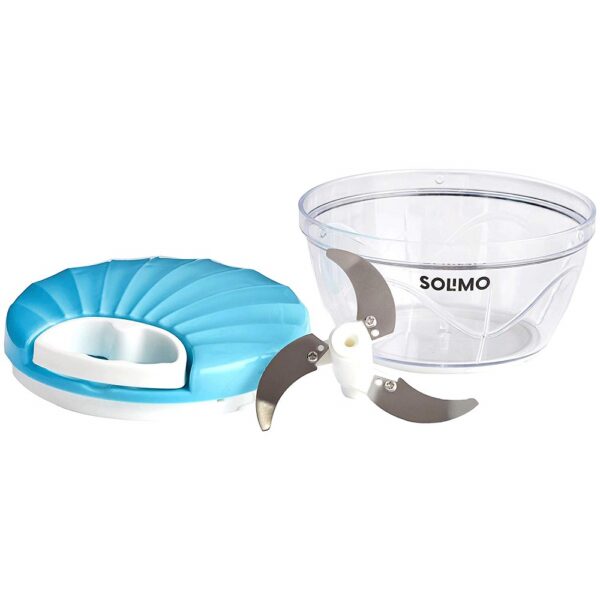 500 ml Blue Vegetable Chopper With 3 Blades - Amazon Brand Solimo - Image 2