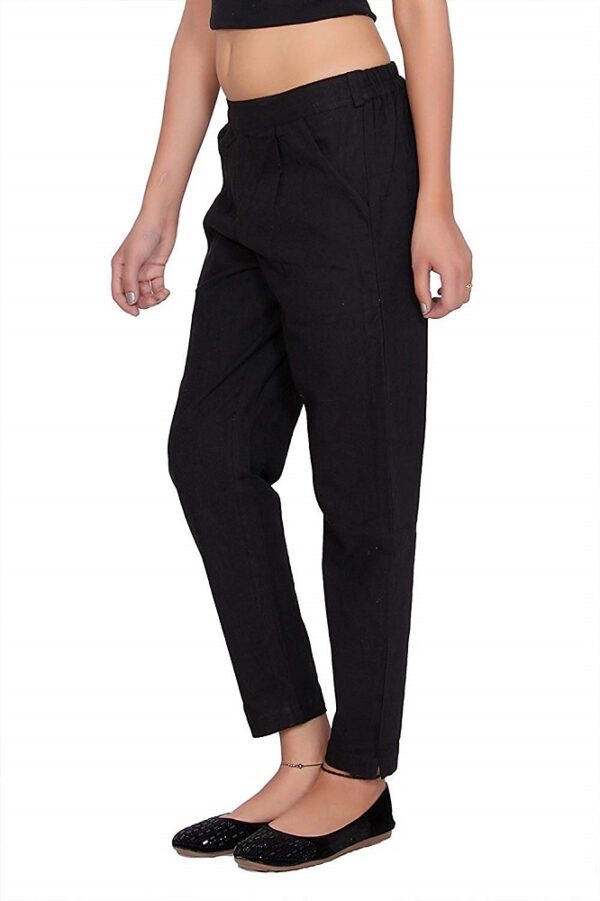 Cotton Regular Fit Black Pants 2