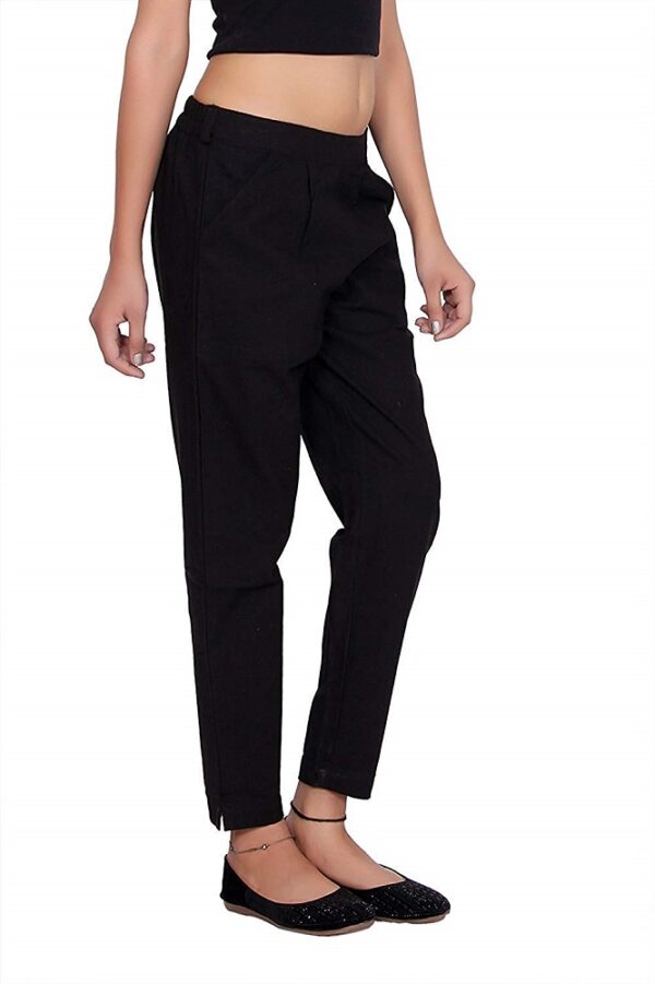 Cotton Regular Fit Black Pants 3