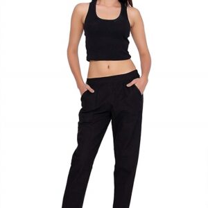 Cotton Regular Fit Black Pants