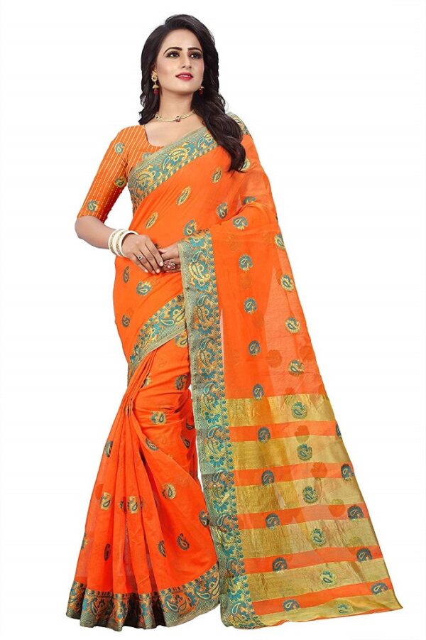 Buy Cotton Silk Saree - Ecolors Fab Online at Best Price in India