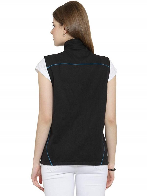 Cotton Sleeveless Black Jacket 1