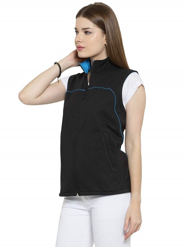 Cotton Sleeveless Black Jacket 3