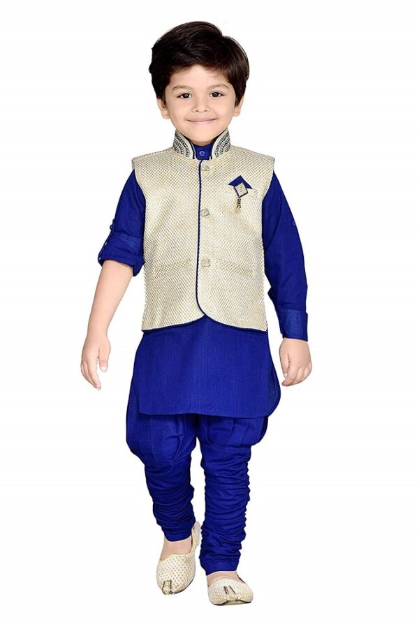 Ethnic Wear Kurta Pyjama Waistcoat Set