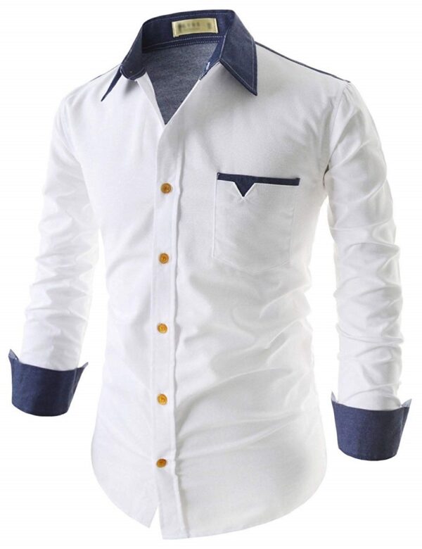 Full Sleeves White Cotton Casual Shirt
