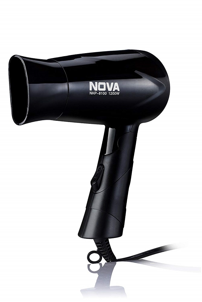 Buy NHP 8100 Silky Shine 1200 W Hot and Cold, Foldable Black Hair Dryer -  Nova Online at Best Price in India