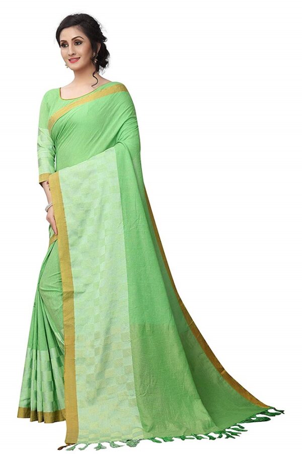 Party Wear Jackard Boarder Linen Saree 2