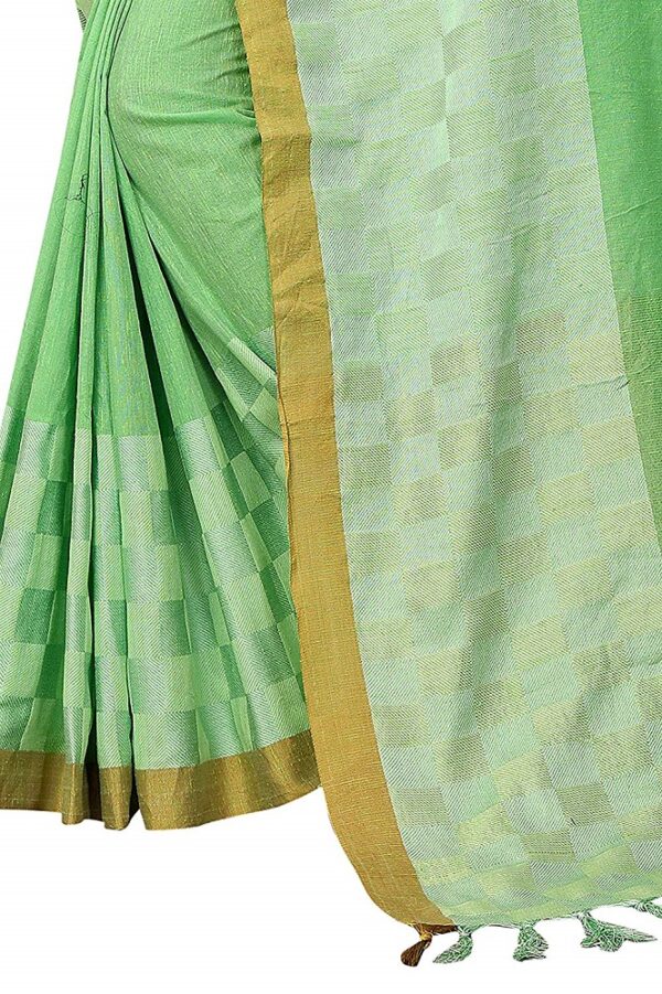 Party Wear Jackard Boarder Linen Saree 3