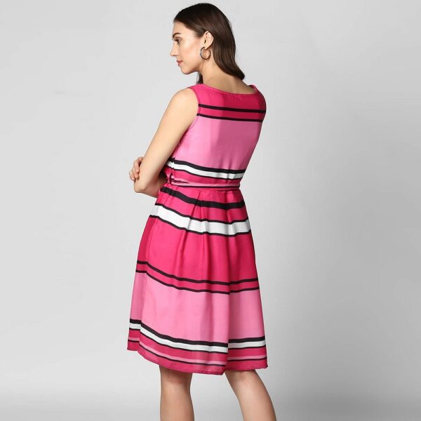 Pink Satin Stripe Dress 2