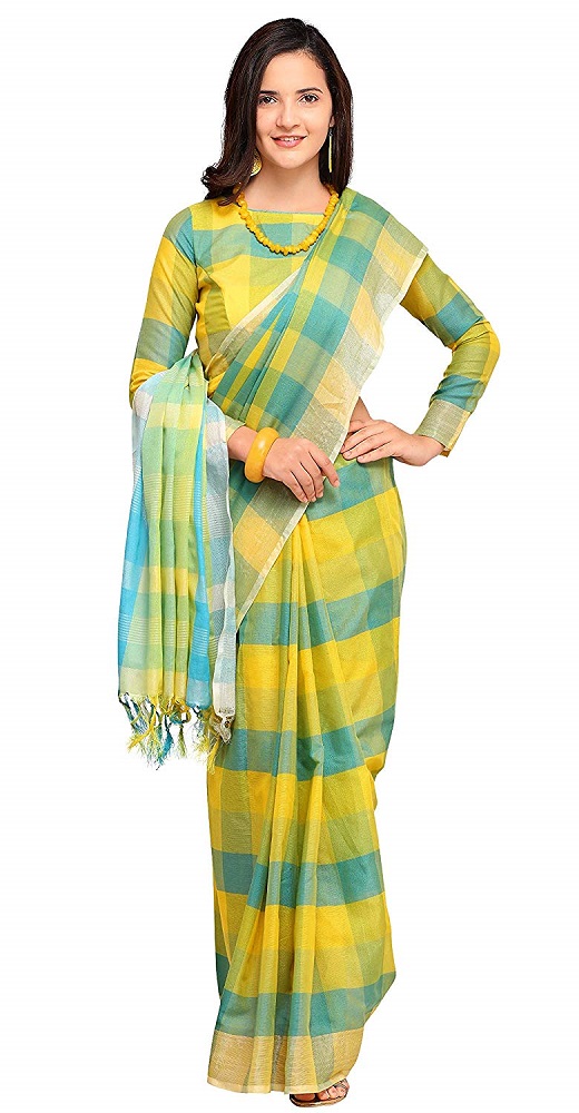Printed Saree In Linen Fabric