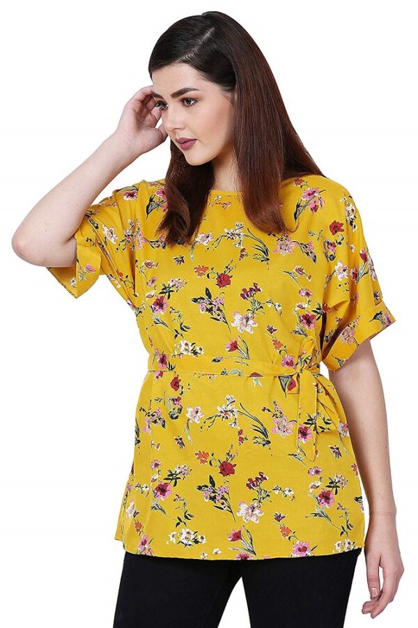 Printed Yellow Colored Top