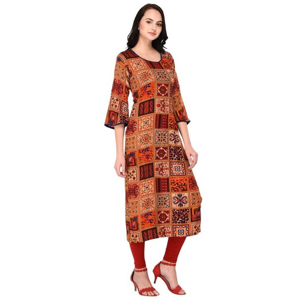 Rayon Printed Multicolored Straight Kurta 4