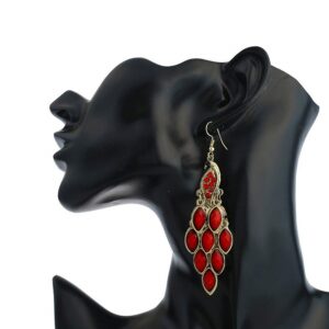 Red-Gold Peacock Earring 1