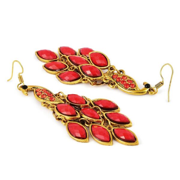 Red-Gold Peacock Earring 4