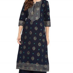 Cotton Gota Lace Straight Kurta