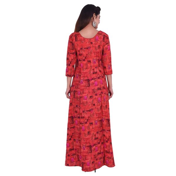 Dark Red Flower Printed Kurti 1