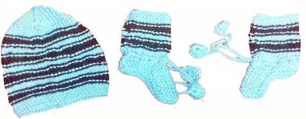 Hand Made Sky Blue & Black Sweater Set 2