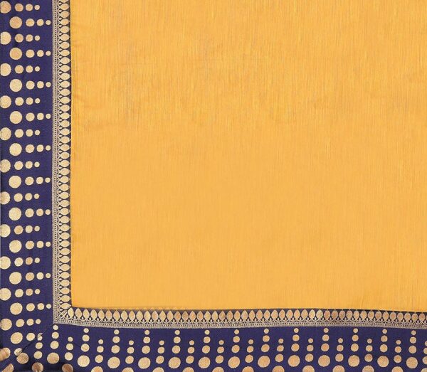 Jacquard Border Polka Dots Chanderi Gold Saree 4