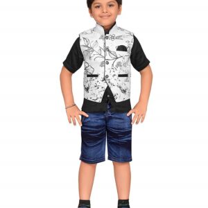 Party Wear Shirt, Waistcoat and Shorts Clothing Set