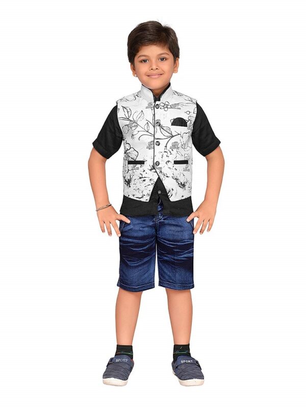 Party Wear Shirt, Waistcoat and Shorts Clothing Set