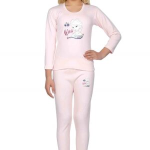 Pink Cartoon Printed Insider Girls Thermal