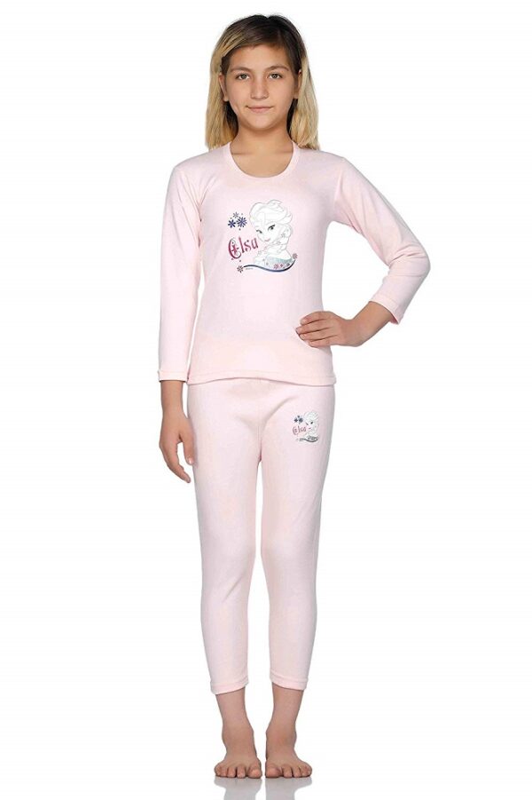 Pink Cartoon Printed Insider Girls Thermal