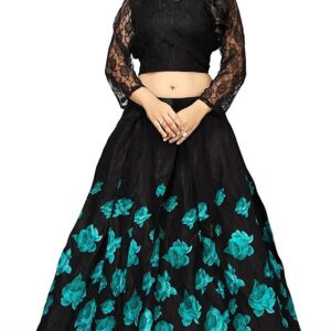Satin Semi-Stitched Lehenga Choli
