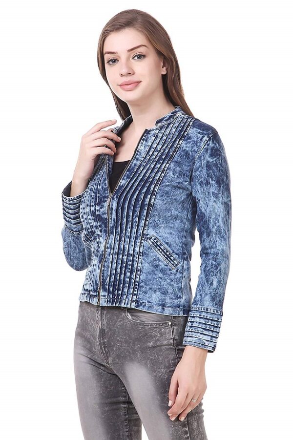 Stylish & Trendy Full Sleeves Solid Denim Jacket 2