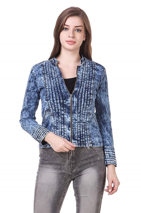 Stylish & Trendy Full Sleeves Solid Denim Jacket