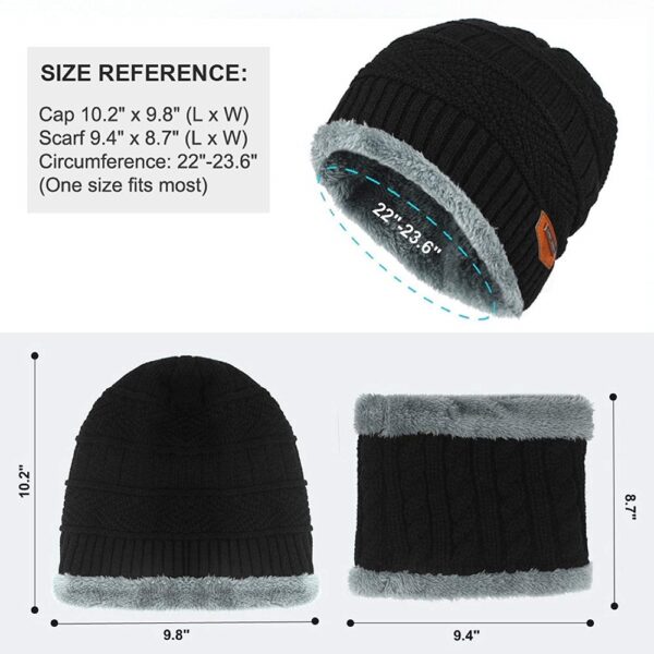 Unisex Acrylic Woolen Beanie Handcuffs Black Medium Cap 3