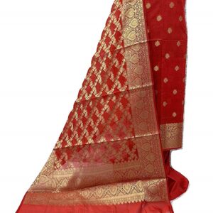 Banarsi Summer Silk Suit With Self Color Dupatta