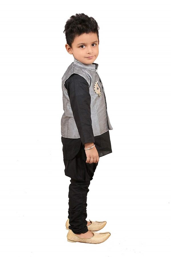 Black Modi Sherwani with Waistcoat 2