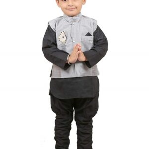 Black Modi Sherwani with Waistcoat