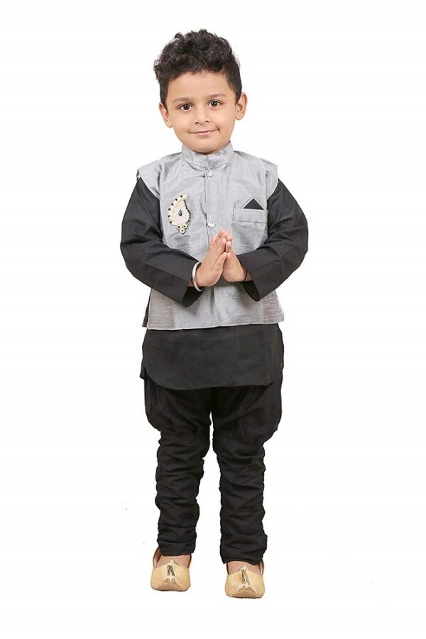 Black Modi Sherwani with Waistcoat