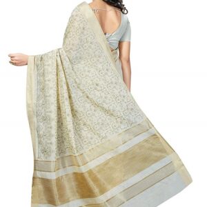 Cotton Silk Blend Embroidered Saree 1