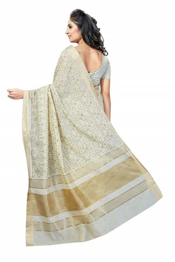 Cotton Silk Blend Embroidered Saree 1