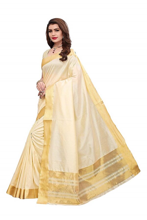 Cotton Silk Plain Saree 1