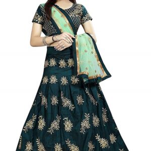 Dark Green Silk Lehenga Choli