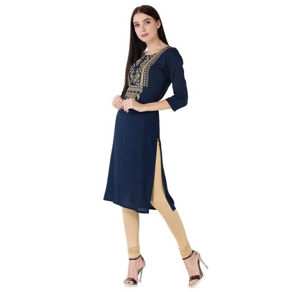 Embroidered Cotton Straight Kurti 1