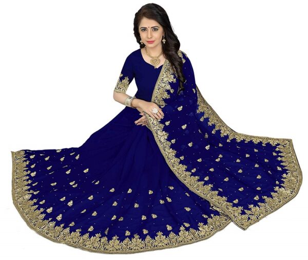 Embroidered Georgette New Saree 1