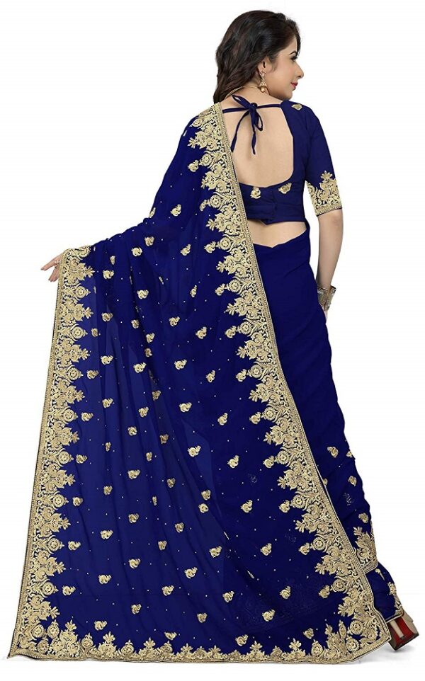 Embroidered Georgette New Saree 3
