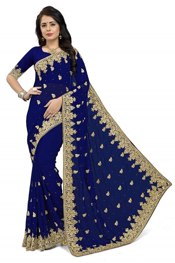 Embroidered Georgette New Saree