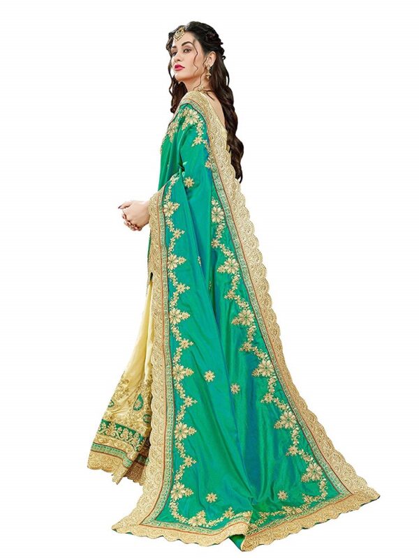 Embroidery Green Art Silk Saree 1