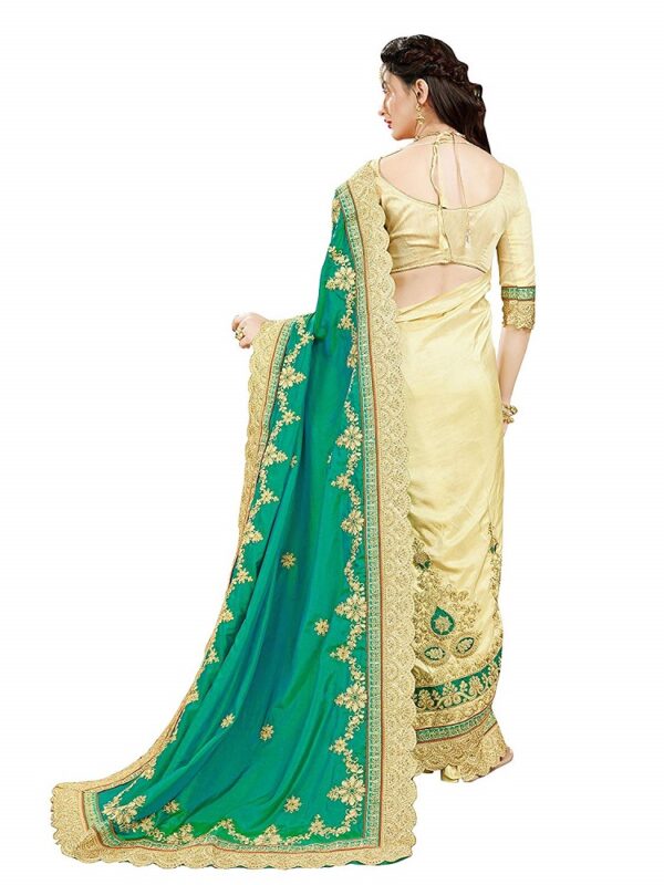 Embroidery Green Art Silk Saree 2