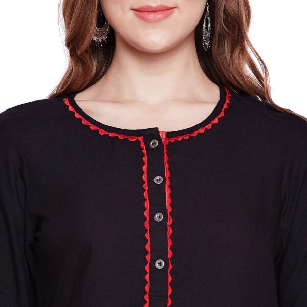 Floral Print Embroidered Neck Straight Kurta kurti 4