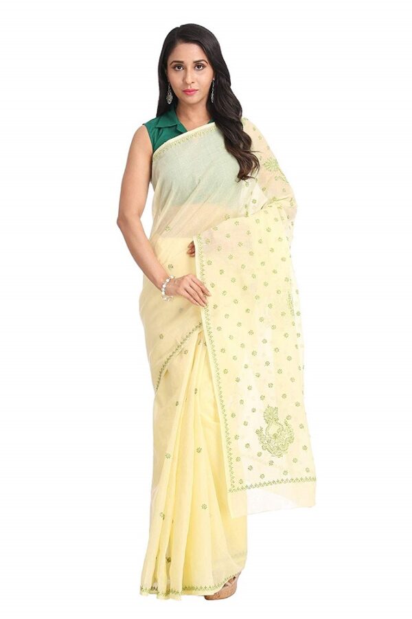 Hand Embroidered Cotton Saree