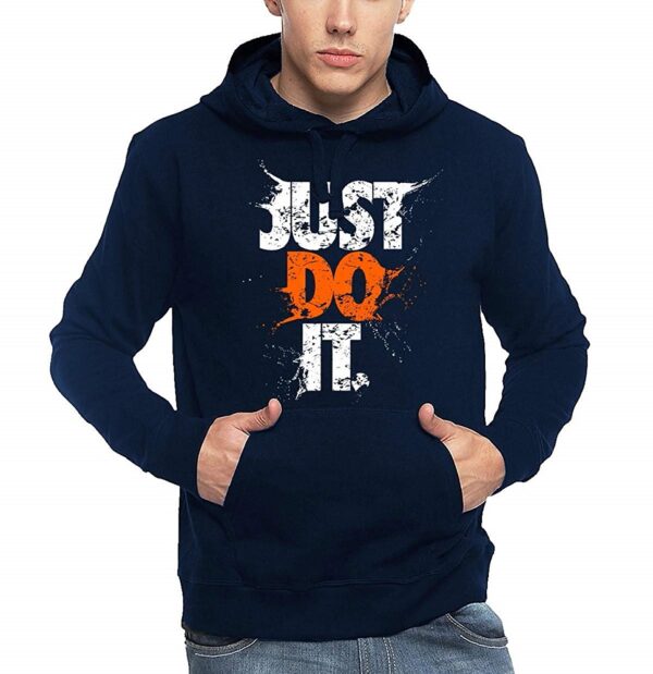 Just Do It Typography Printed Cotton Hoodies